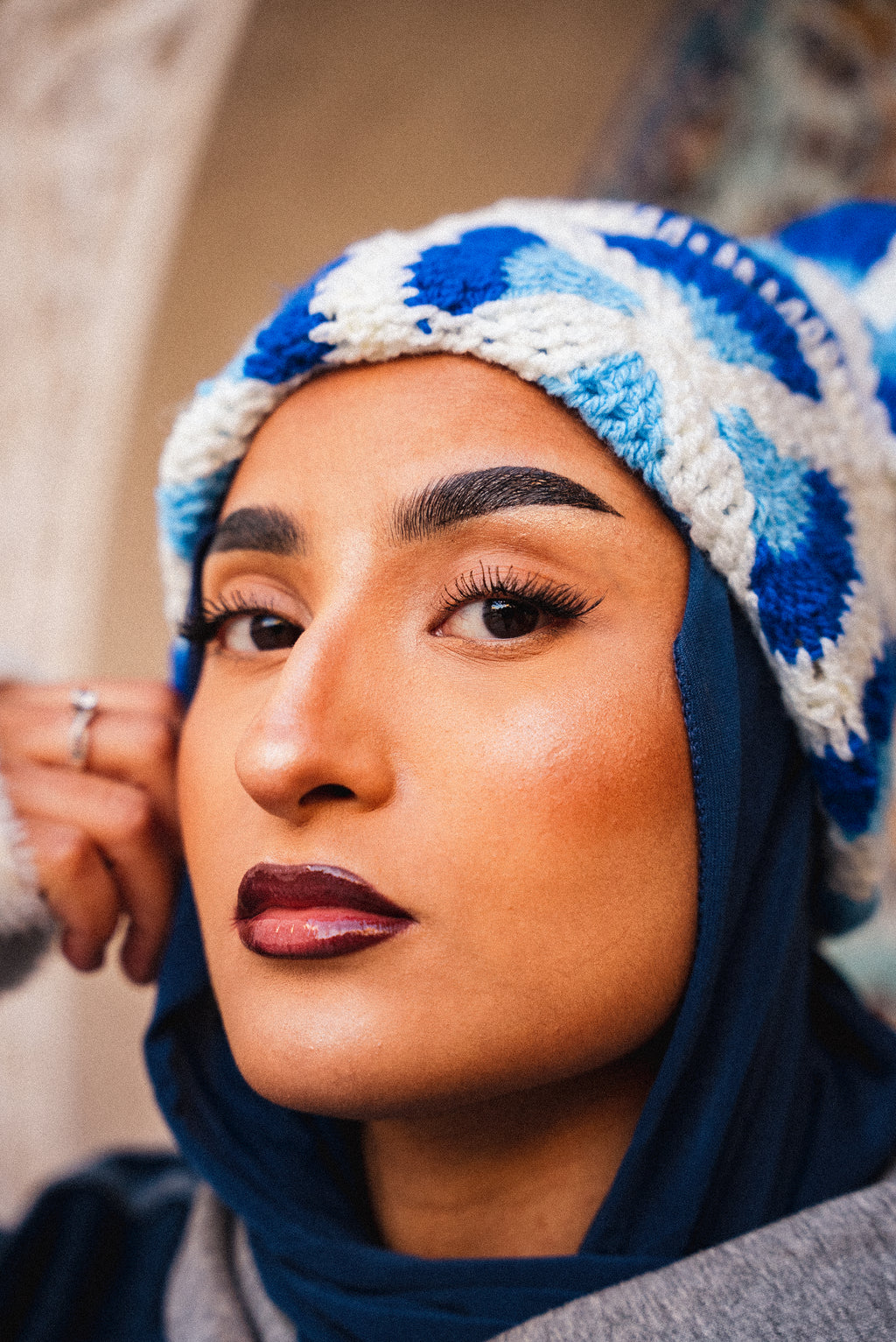 BAHR - BONNET EN CROCHET BLEU