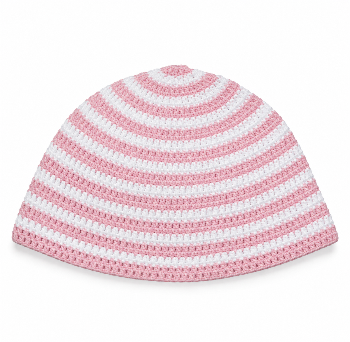 WARDA - BONNET EN CROCHET CHECHA ROSE/BLANC