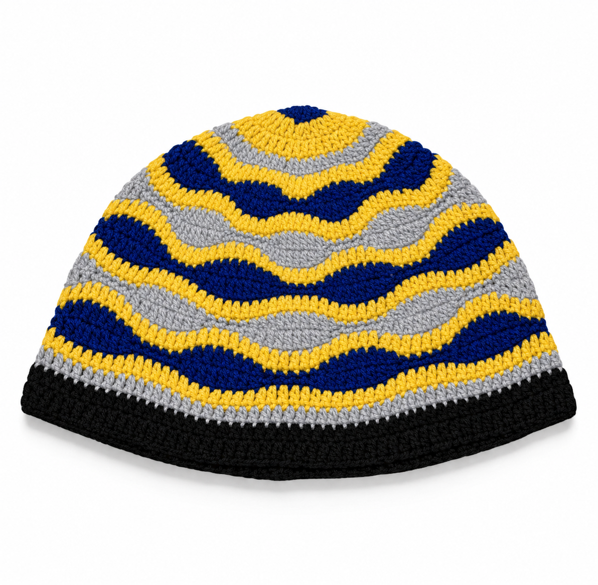 MOUJA - BONNET EN CROCHET CHECHA BLEU/JAUNE