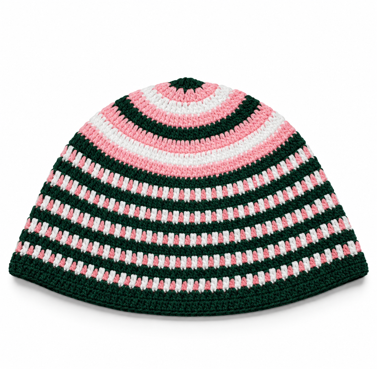 NAWAR - BONNET EN CROCHET CHECHA VERT/ROSE