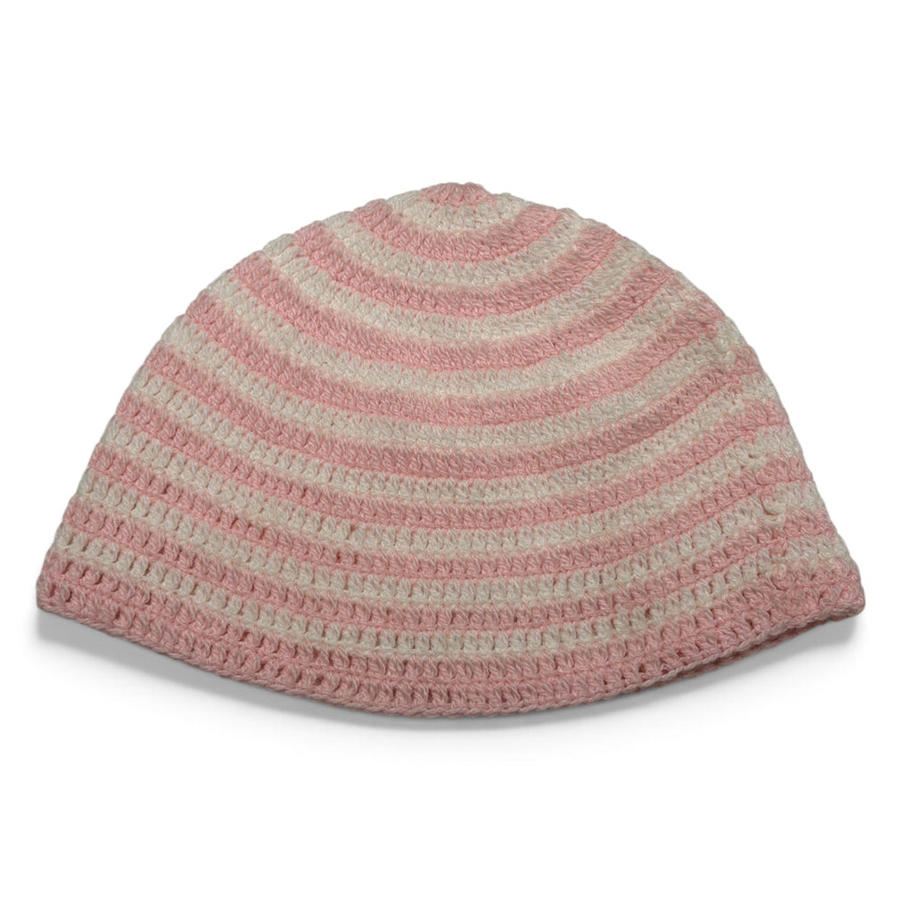 WARDA - BONNET EN CROCHET CHECHA ROSE/BLANC